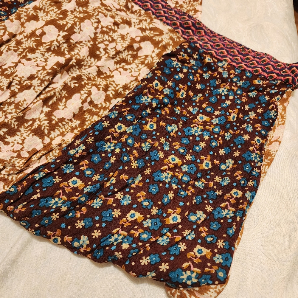 Natural Life Rust Multi Patchwork Boho Maxi Skirt - Picture 6 of 7